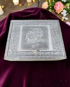 Silver Jewelry Box Rose