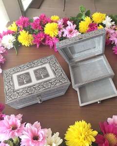 Jewelry Box with Drawer Double Tree of Life
