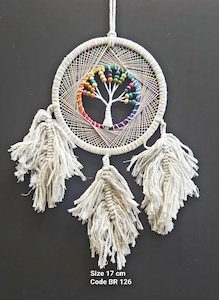 Dreamcatchers: Dreamcatcher Beaded White Tree of Life