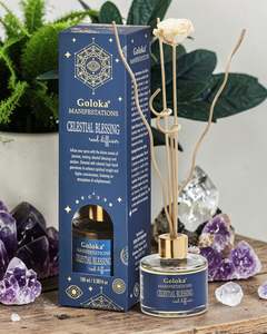 Goloka Manifestations Reed Diffuser: Celestial Blessing Jasmine & Lapis Lazuli Reed Diffuser