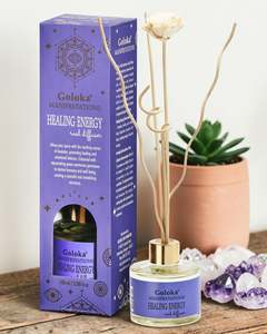 Goloka Manifestations Reed Diffuser: Healing Energy Lavender & Green Aventurine Reed Diffuser