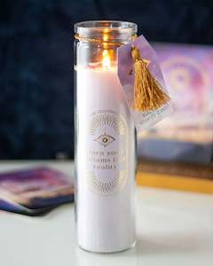 Candles Accessories: Blackberry Tube Candle with Amethyst Crystals NEW!