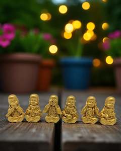 Cute Miniature Gold Monks
