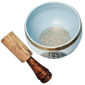 SINGING BOWL - Flower of Life White - small