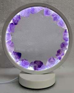 Crystal Lamps: Natural Amethyst Crystal LED USB Table Lamp