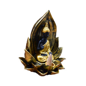 Back Flow Incense Burners: Buddha Backflow Burner Gold New