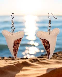 Faux shark tooth Bone Drop Earrings