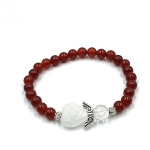 Carnelian Crystal Heart Guardian Angel Bracelet