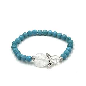 Crystal Jewellery: Turquoise ( Howlite )Crystal Heart Guardian Angel Bracelet