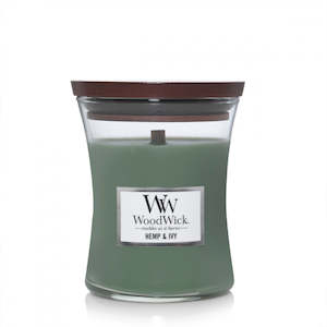 Woodwick Candles Medium: WoodWick Hemp & Ivy Medium