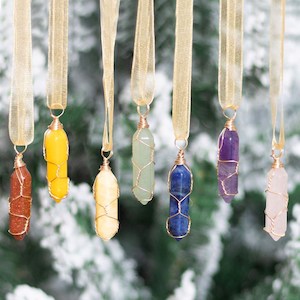 Crystals: Set of 7 Hanging Crystal Tree Decorations