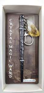 Wicca Pagan: Crystal Magic Wand Keychain – Citrine