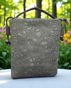 Crossbody Bags: Lace emboss Phone Bag Olive