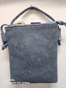 Lace emboss Phone Bag Denim