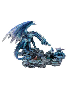 Dragons: Blue Mother and Baby Dragon
