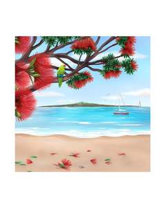 Pohutukawa Ceramic 3D Tile - Sophie Blokker