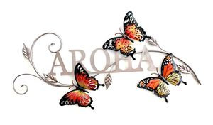 Wall Art: Metal Butterfly Aroha Wall Art