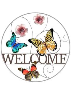 Metal B/Fly Circle Welcome