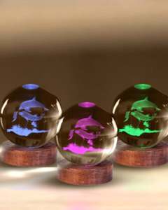 Dolphin 3D Crystal Ball Lamp