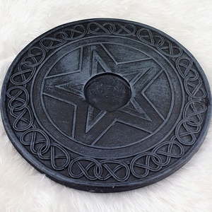 Wicca Pagan: Round Pentacle Altar Plate