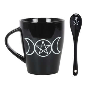 Wicca Pagan: Triple Moon Mug and Spoon Set