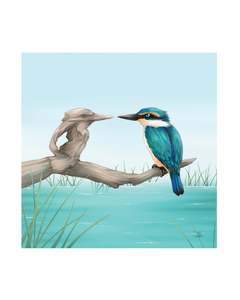 Sophie Blokker: Mirror Kingfisher Ceramic 3D Tile - Sophie Blokker