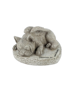 Memorial Dog on Heart Plaque