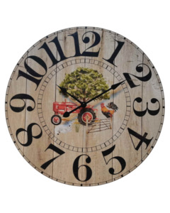 Wall Art: Clock Farm Yard Tractor