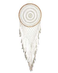 Dreamcatcher Rattan Macrame White