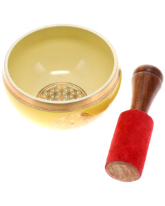 SINGING BOWL - Flower of Life Yellow 10cm