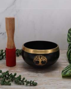 Singing Bowls: Tree of Life Brass Singing Bowl 6.5cm x 11cm