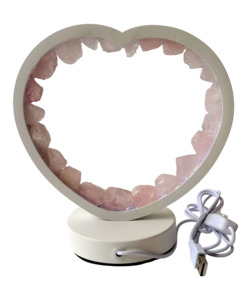 Crystal Lamps: Rose Quartz Crystal LED USB Table Lamp
