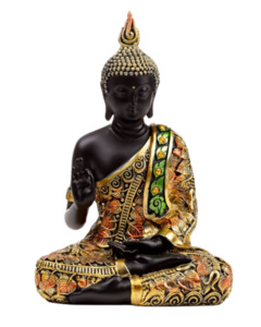 Black & Orange Gold Thai Buddha Mediation