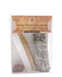 Smudge Sage Palo Santo: Selenite Energy Cleansing Smudge Kit