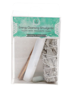 Smudge Sage Palo Santo: Amazonite Energy Cleansing Smudge Kit