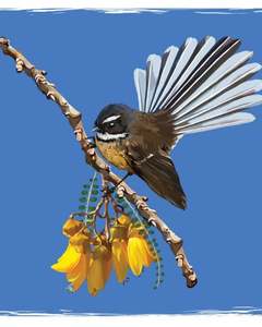 Placemats Coasters: Cork Coasters Native Birds/Kowhai