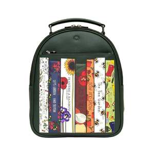 Backpacks: Green Fingers Leather Backpack- Green