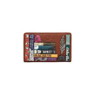 Wallets: Shakespeare Bookworm Oxford Leather Purse - Brown