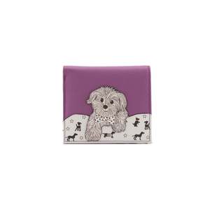 Coco Pup Small Leather Purse - Purple