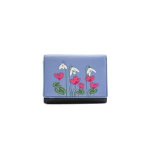 Snowdrop Tri-Fold Leather Purse - Blue