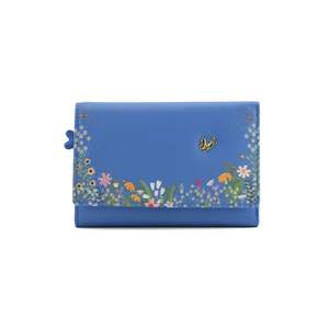 Wallets: Shiloh Large Tri Fold Leather Purse - Blue