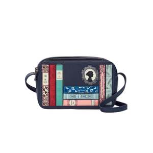 Messenger: Jane Austen Bookworm Porter Crossbody Bag - Navy