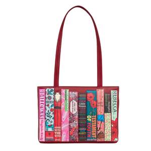 Tote: Cherry Bookworm Leather Shoulder Bag - Red