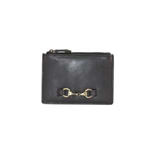 Steed Leather Card & Coin Purse - Black