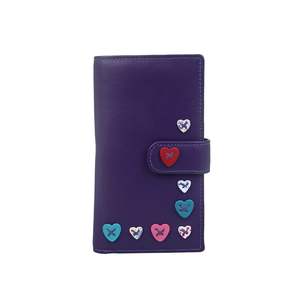 Matinee Leather Wallets: Lucy Tab Style Leather Purse - Purple