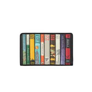 Tri Fold Leather Wallets: Bookworm Oxford Leather Purse - Black