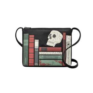 Shakespeare Bookworm Leather Crossbody Bag - Black