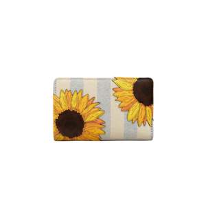 Sunflower Blooms Oxford Leather Purse - Brown