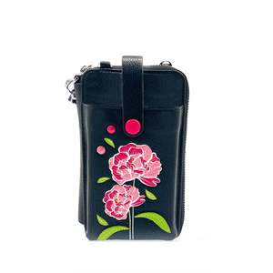 Smartphone Pouch: Peony Smartphone Pouch - Black