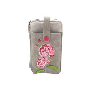 Smartphone Pouch: Peony Smartphone Pouch - Grey
